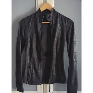 Lululemon Manifesto Black Foil Define Jacket Size 4 Limited Edition 20YR Rare